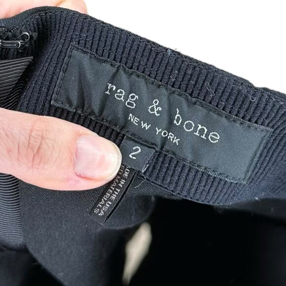 RAG & BONE Simone Ankle Zipper Stretch Trouser Pants Black Women's Size 2 Career - Picture 5 of 8